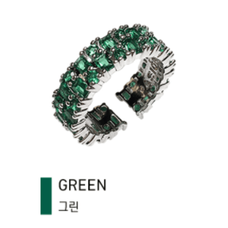 レインボーカラーツインクブリングリング GREENSILVER #PASION 正規品 BTS ジョングク 着用モデル