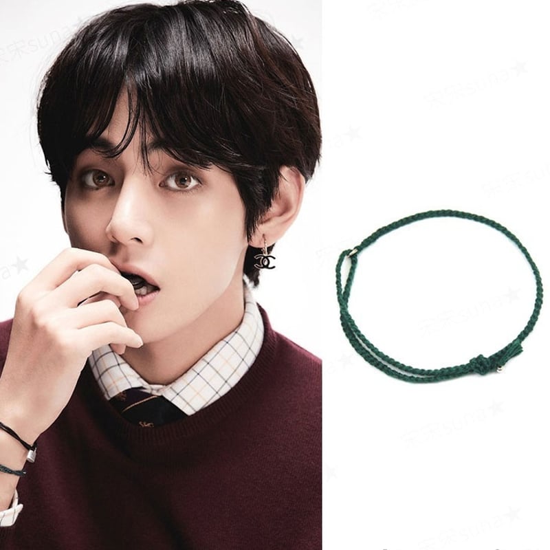BTS V テテ テヒョン 着用モデル 手織りシルバービーズロープ