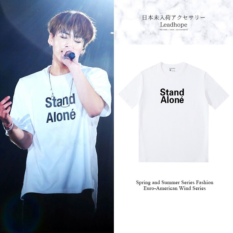 Stand Alone ホワイトTシャツ BTS ジョングク 着用モデル | 日本 Stand Alone ホワイトTシャツ BTS ジョングク 着用モデル | 日本