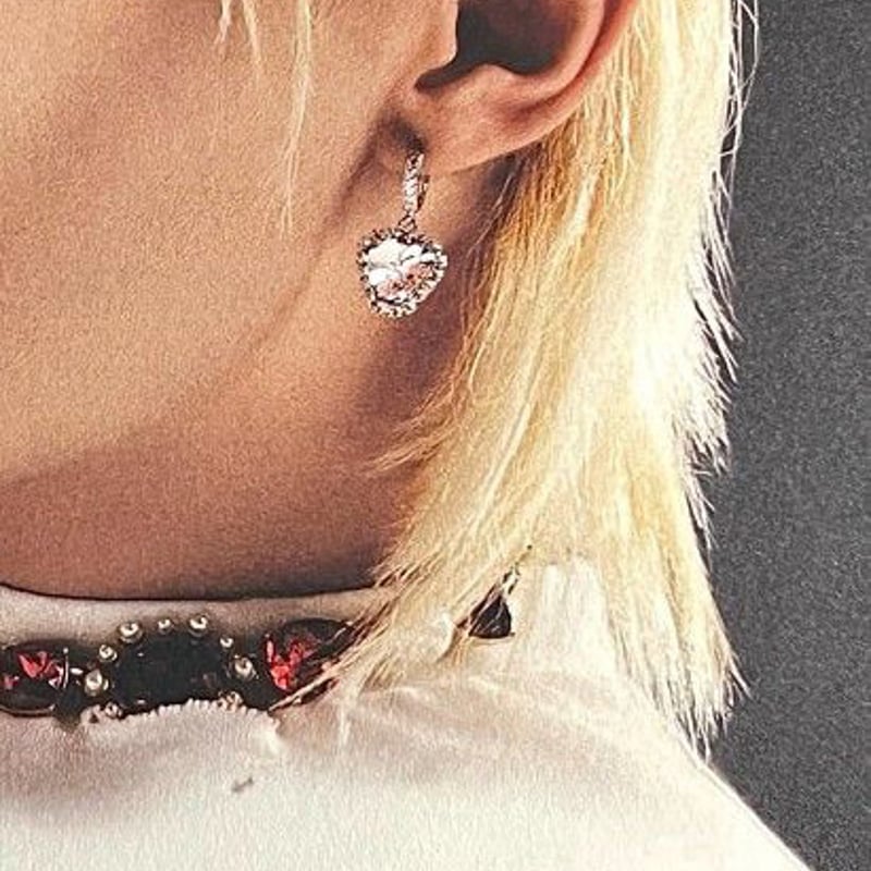 2pc 1pair プリンセスハートキュービックリングピアス VVV 正規品