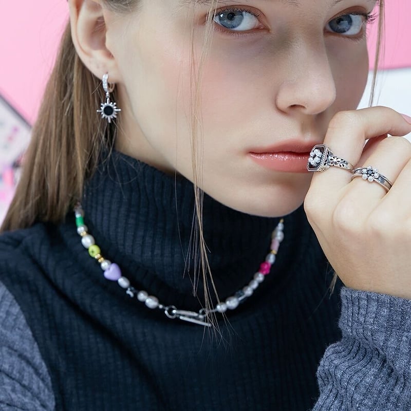 ミックスパールスマイルビーズネックレス VVV 正規品 NCT チソン 着用