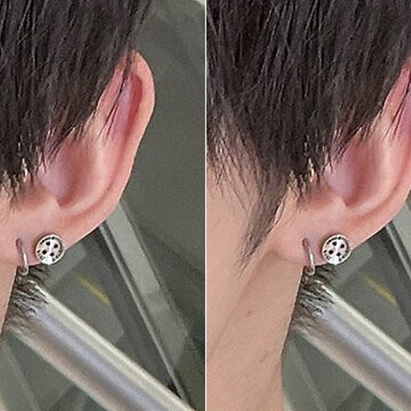 1pc 2size シニカルボタンピアス ASMAMA 正規品 TXT ヨンジュン着用