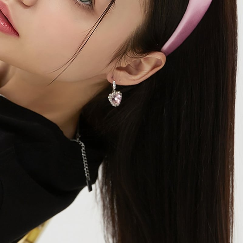 2pc 1pair プリンセスハートキュービックリングピアス VVV 正規