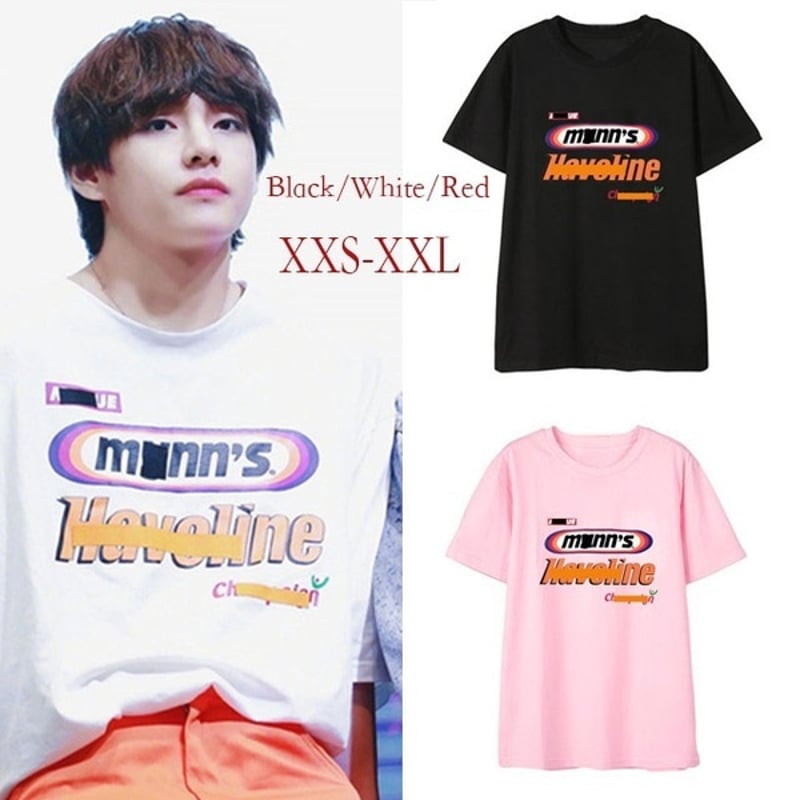 BTS V テテ キムテヒョン 着用モデル ユニセックス ロゴT 韓国 BTS V テテ キムテヒョン 着用モデル ユニセックス ロゴT 韓国