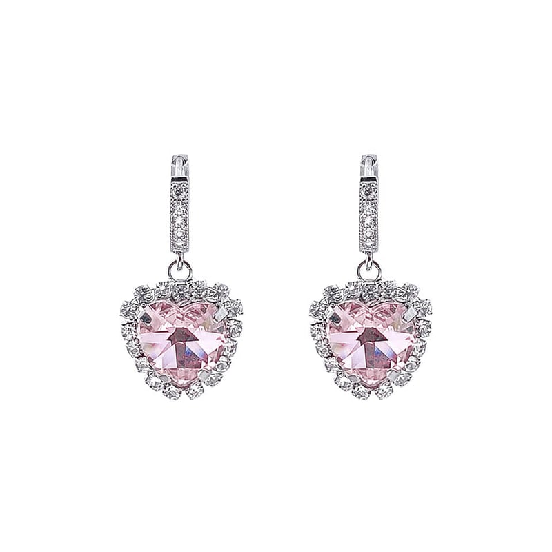 ピアス 2pc 1pair プリンセスハートキュービックリングピアス VVV 正規