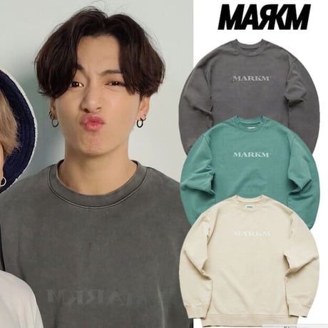 2color Bold Logo Pigment Sweatshirts ロゴスウェット MARKM 正規品 BTS ジョングク 着用モデル