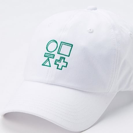 BTS着用モデル ロゴ 図形 キャップ ホワイト