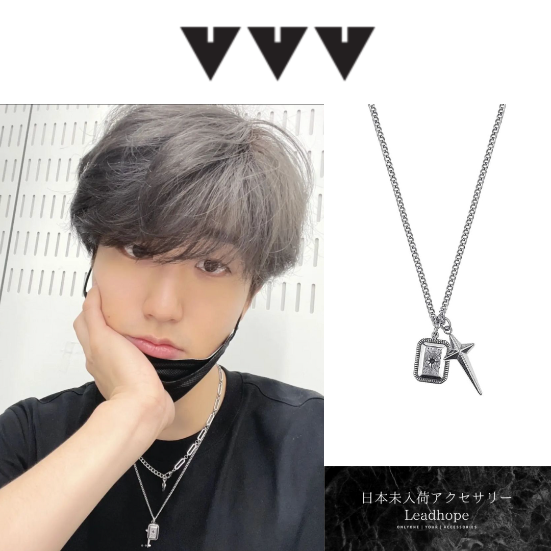 スクエアクロスペンダントサージカルネックレス VVV 正規品 StrayKids