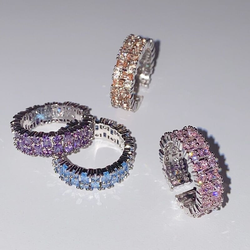 レインボーカラーツインクブリングリング PURPLE SILVER #PASION