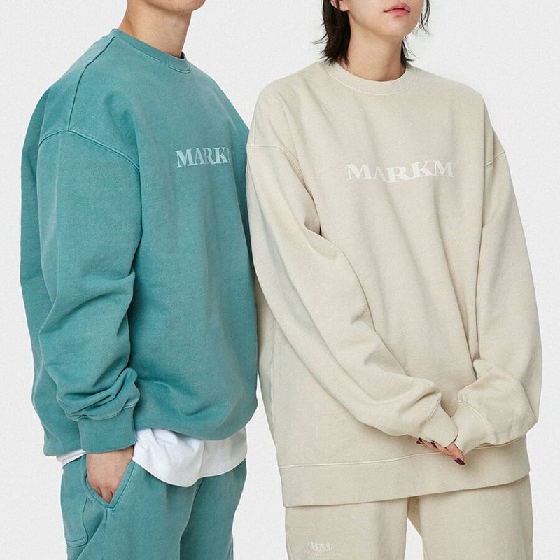 人気★SEVENTEEN 着用★MARKM★Bold Logo Pigment Sweatshirts 2color Bold Logo Pigment Sweatshirts ロゴスウェット MA