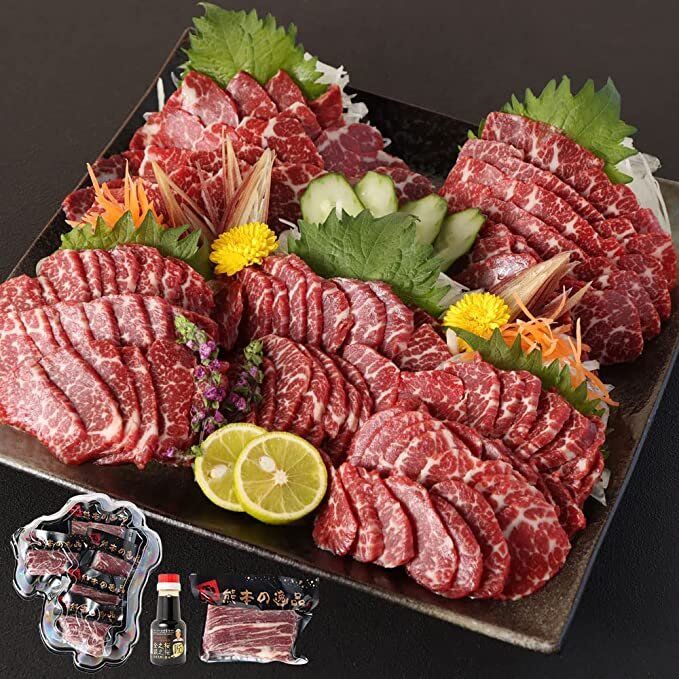 熊本直送 馬刺し霜降り ブロック肉 計500g (100g×5個 熊本直送 馬刺し霜降り ブロック肉 計500g (100g×5個