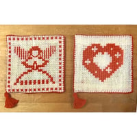 エンジェルとハートのコースター【刺繍キット】