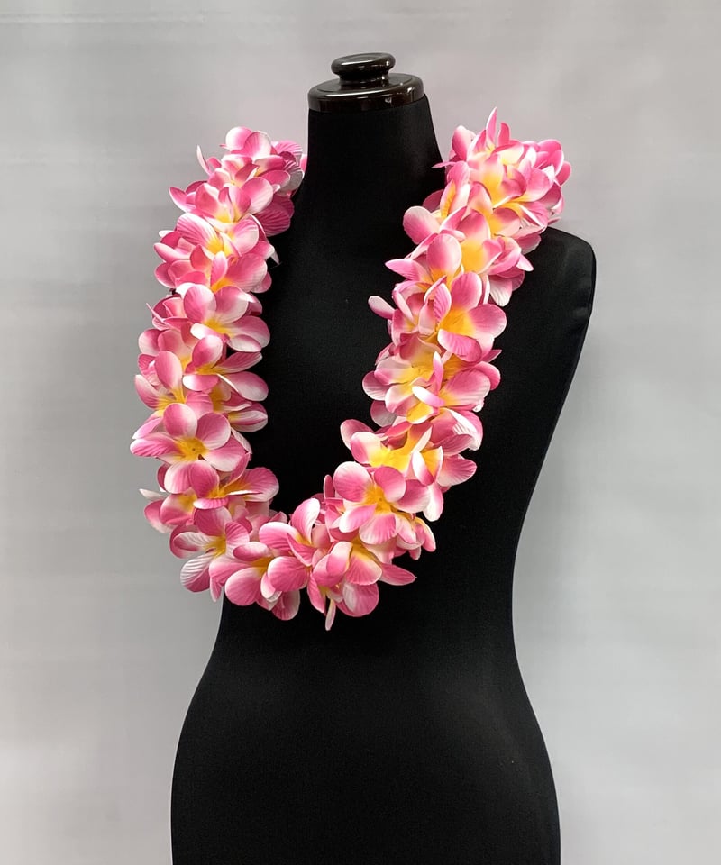 プルメリアダブルレイ(チェリーピンク/イエロー) J&L | Hawaiian-Factory