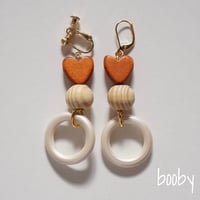 ウッドビーズ イヤリング/ピアス 【I】 | booby