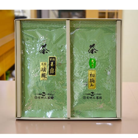 贈答用 煎茶「初摘み」80ｇ玉露「瑞鳳」100ｇ箱入りセット