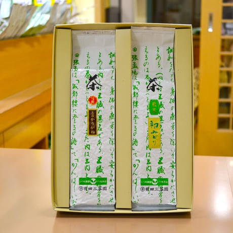 贈答用　雁ヶ音「特撰玉露雁ヶ音」煎茶「初みどり」各160ｇ箱入りセット
