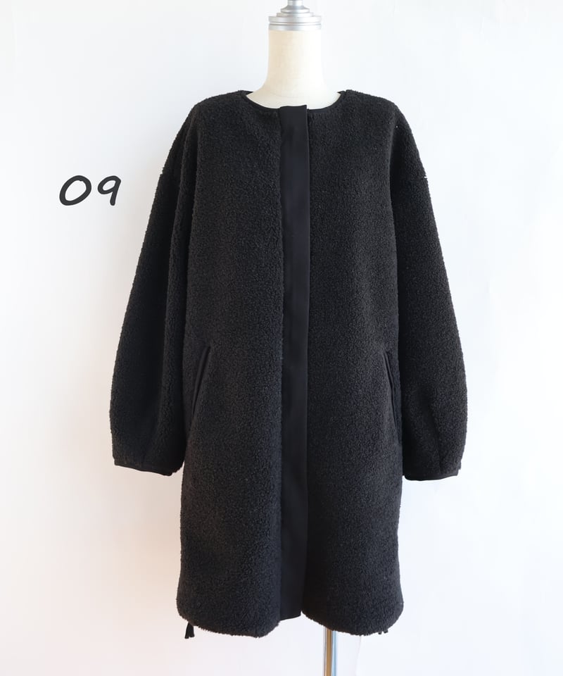 etre relie】脇ファスナーリバーシブルボアロングジャケット / 157105