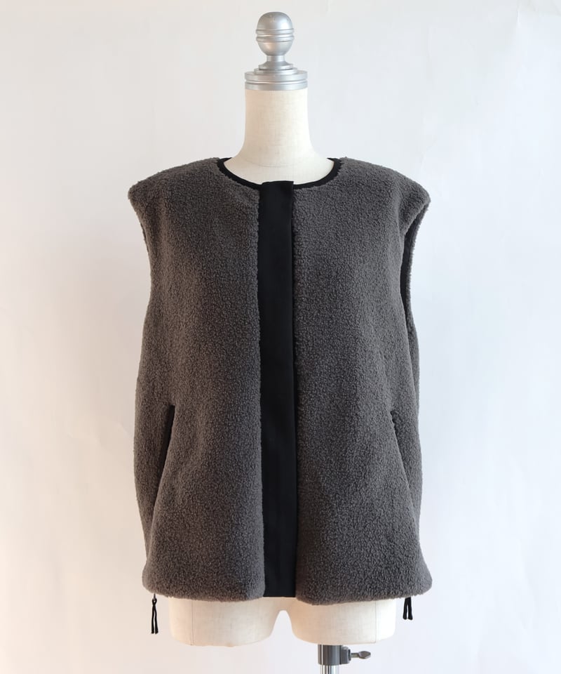 etre relie】 脇ファスナーリバーシブルボアベスト / 157217 | etre