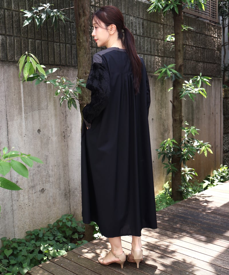 etre relie】千鳥ジャガードコンビワンピース 157614 | etre relie