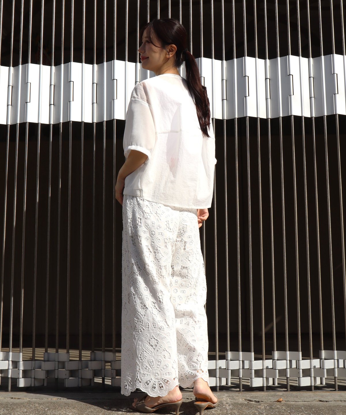 etre relie】 レース風刺繡パンツ 163404 | etre relie