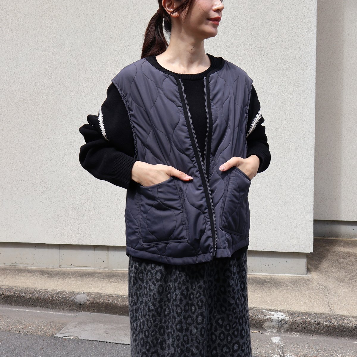 美品 キャラオーライン　キルトライナーブルゾン 美品 キャラオーラインキルトライナーブルゾン