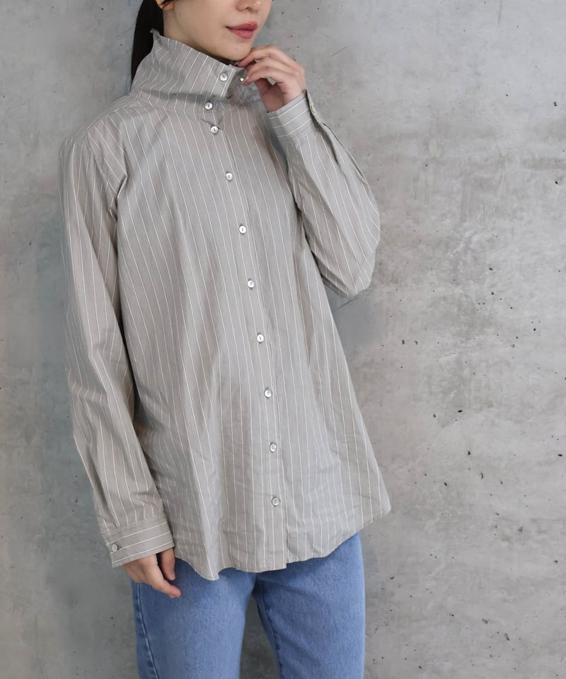 エトレリー（etre relie）/【etre relie】ストライプスタンドシャツ etre relie】ストライプスタンドシャツ / 151308 | etre relie