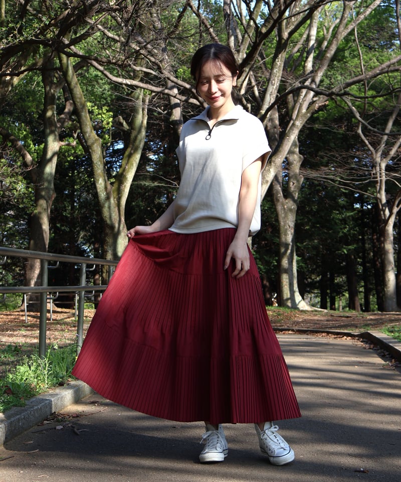 etre relie】消しプリーツティアードスカート 147509 | etre relie