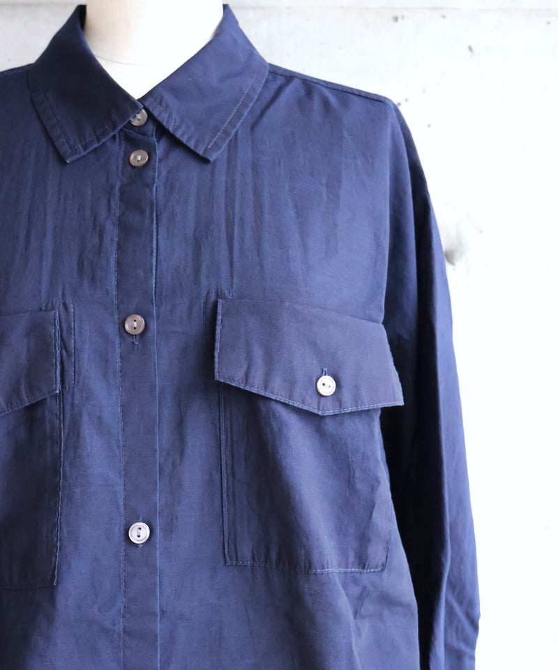 etre relie】綿ナイロンデニムライクシャツ / 151309 | etre relie