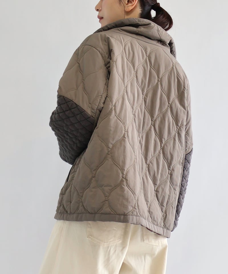 etre relie】 キルティングニットタフタブルゾン / 159201 | etre r