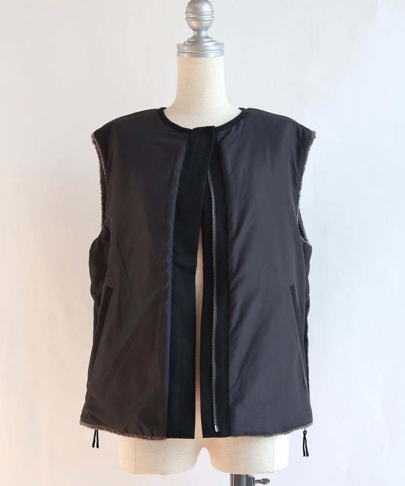 etre relie】 脇ファスナーリバーシブルボアベスト / 157217 | etre