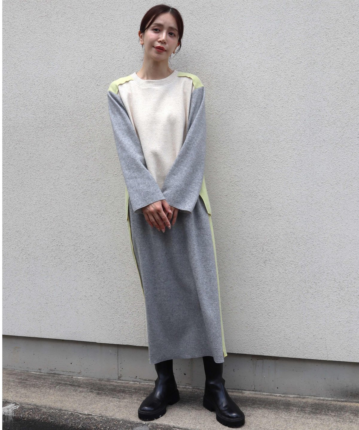 etre relie】カラーブロッキングニットソープルオーバー 159820 | etre