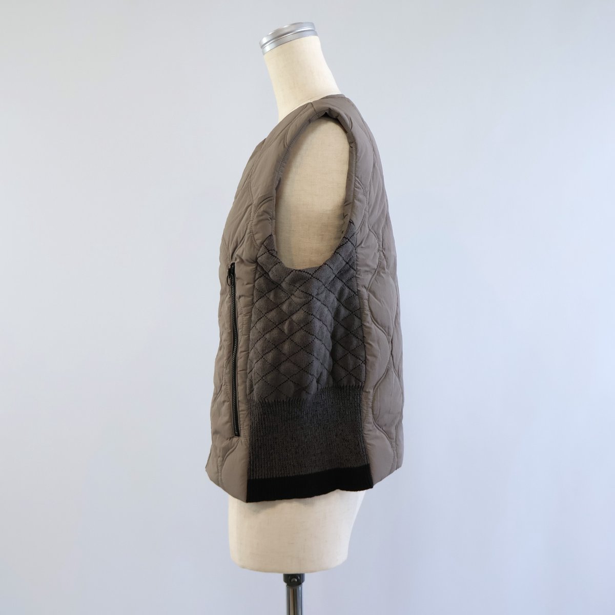 etre relie】 キルティングニットタフタベスト * 159202 | etre relie