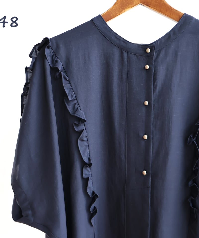 etre relie】リネン混プチフリルブラウス. 153320 | etre relie