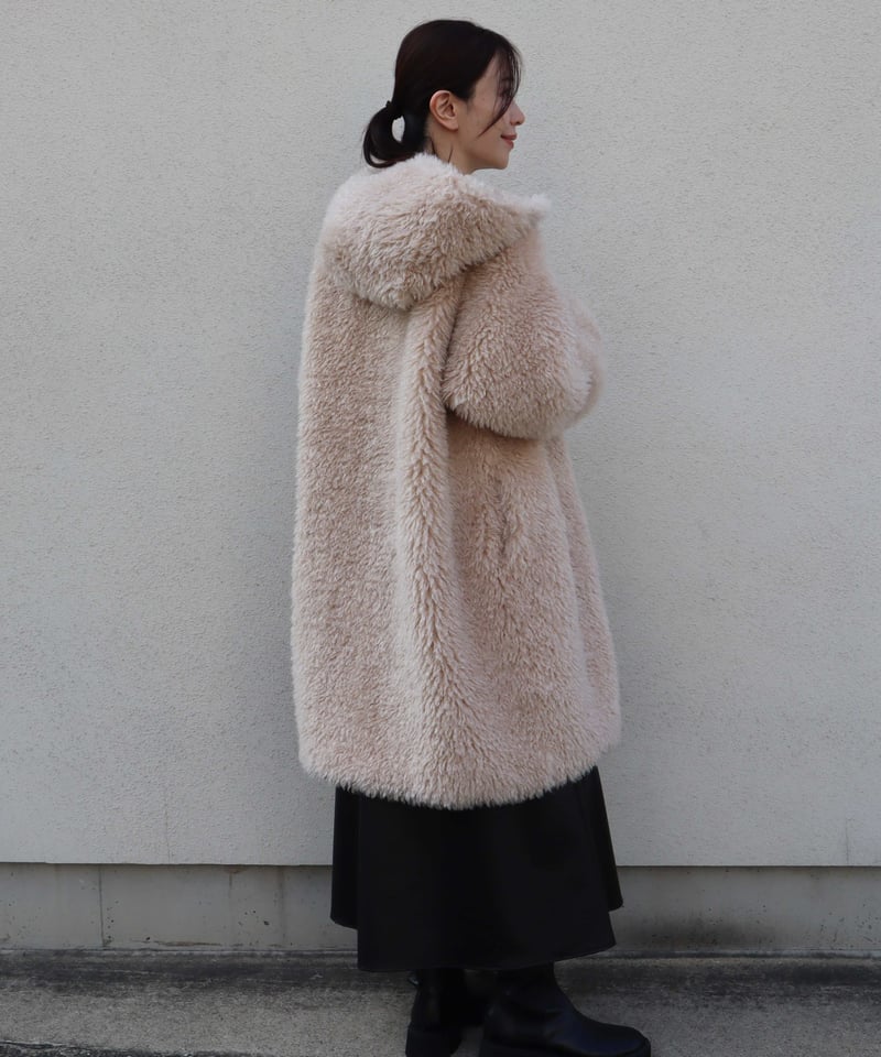 etre relie】 クリンクルファーリバーシブルコート 159107 | etre relie