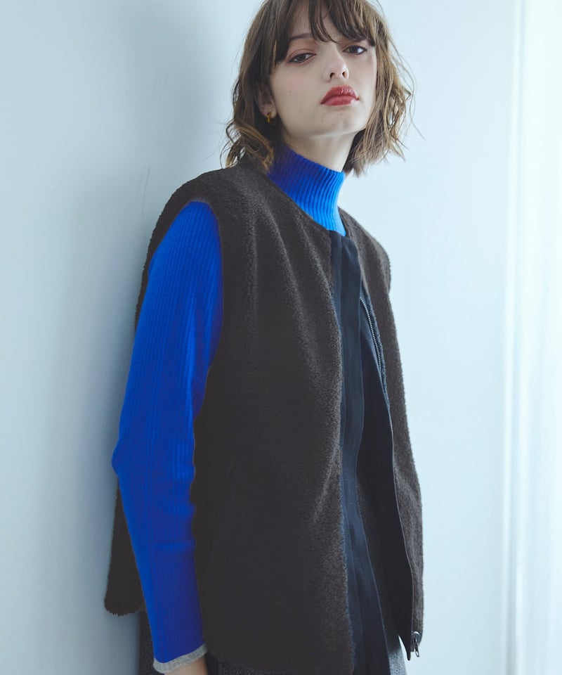 etre relie】 脇ファスナーリバーシブルボアベスト / 157217 | etre