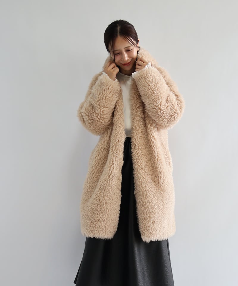 etre relie】 クリンクルファーリバーシブルコート 159107 | etre relie