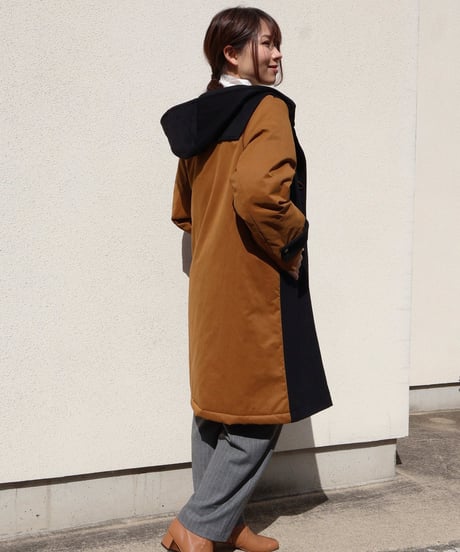 エトレトウキョウ　ブラウン ダッフルコート フード付き　ロング　ヘリンボーン エトレトウキョウ ブラウン ダッフルコート フード付き ロング