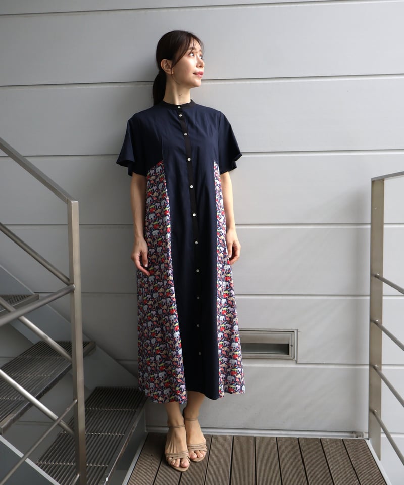 エトレリー　リバティ　ロングワンピース　etre relie ✕LIBERTY etre relie】 リバティシャツワンピース 167603 | etre relie
