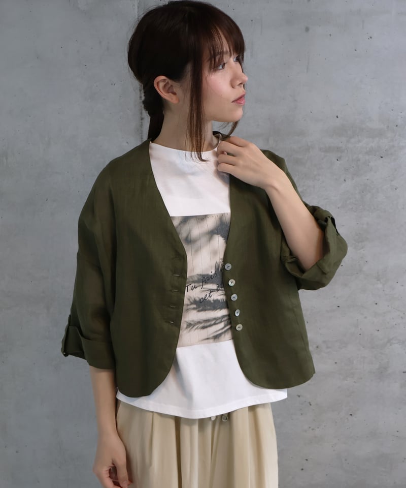 etre relie 麻ローンショートジャケット etre relie】麻ローンショートJK. 153209 | etre relie