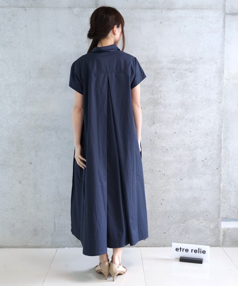 etre relie スキッパーワンピース etre relie】PTコーティングスキッパーワンピース . 153602