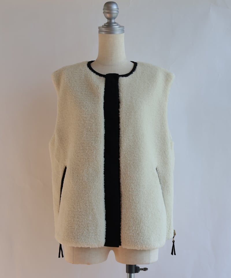 etre relie】 脇ファスナーリバーシブルボアベスト / 157217 | etre