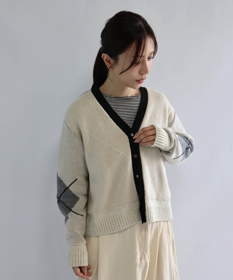 エトレリー（etre relie）/アーガイルニットカーディガン etre relie】アーガイルカーディガン 159907 | etre relie