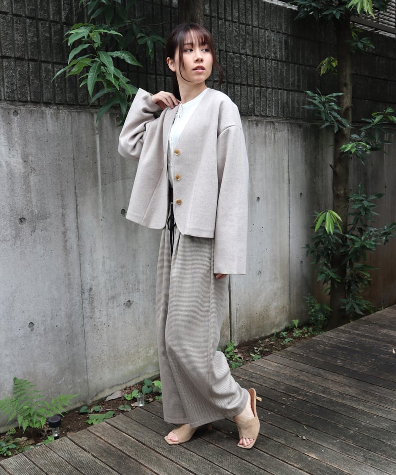 エトレリー（etre relie）/【etre relie】ジャージノーカラーワイドジャケット etre relie】ジャージノーカラーワイドジャケット * 159204 | etre