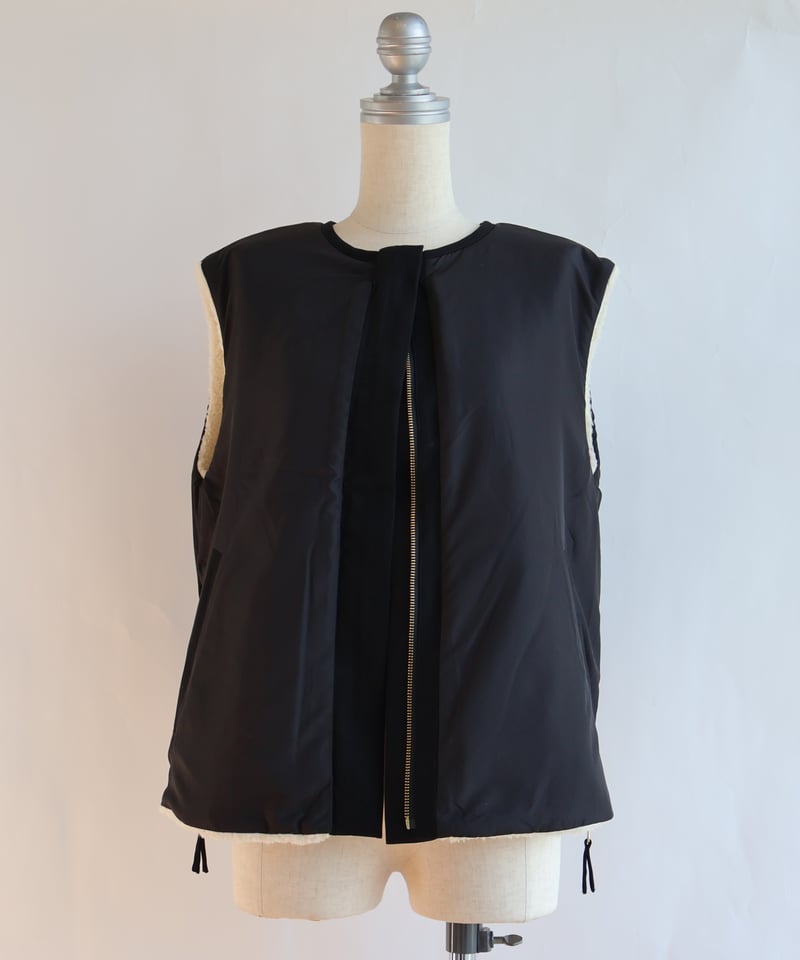 etre relie】 脇ファスナーリバーシブルボアベスト / 157217 | etre