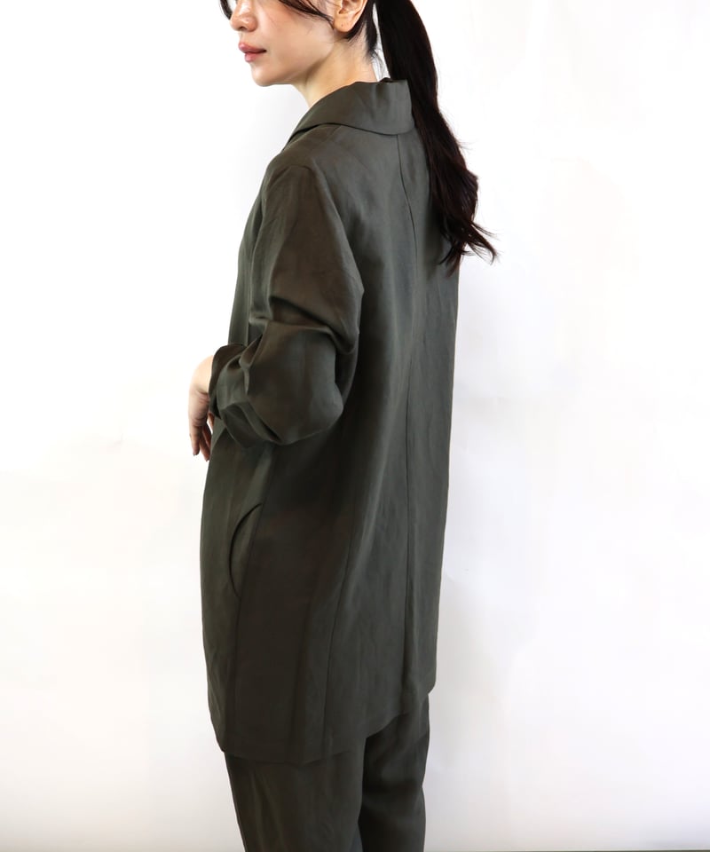 エトレリー etre relie ビスコース 麻 デザインコート ライトグレー エトレリー etre relie ビスコース 麻 デザインコート ライト