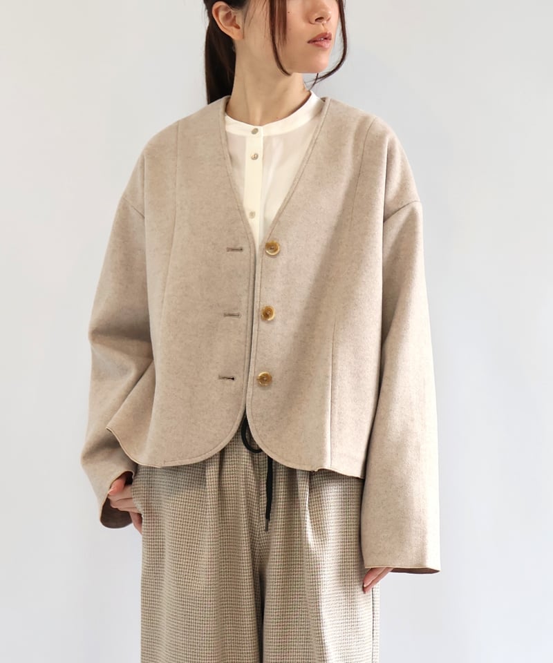 etre relie】ジャージノーカラーワイドジャケット * 159204 | etre