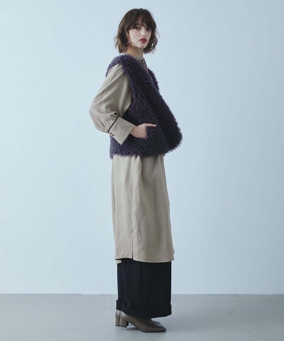 etre relie】フェイクムートンボンディングベスト / 157204 | etre r