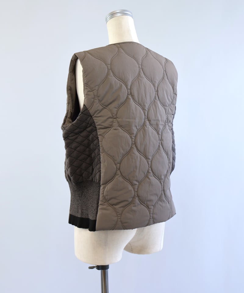 etre relie】 キルティングニットタフタベスト * 159202 | etre relie