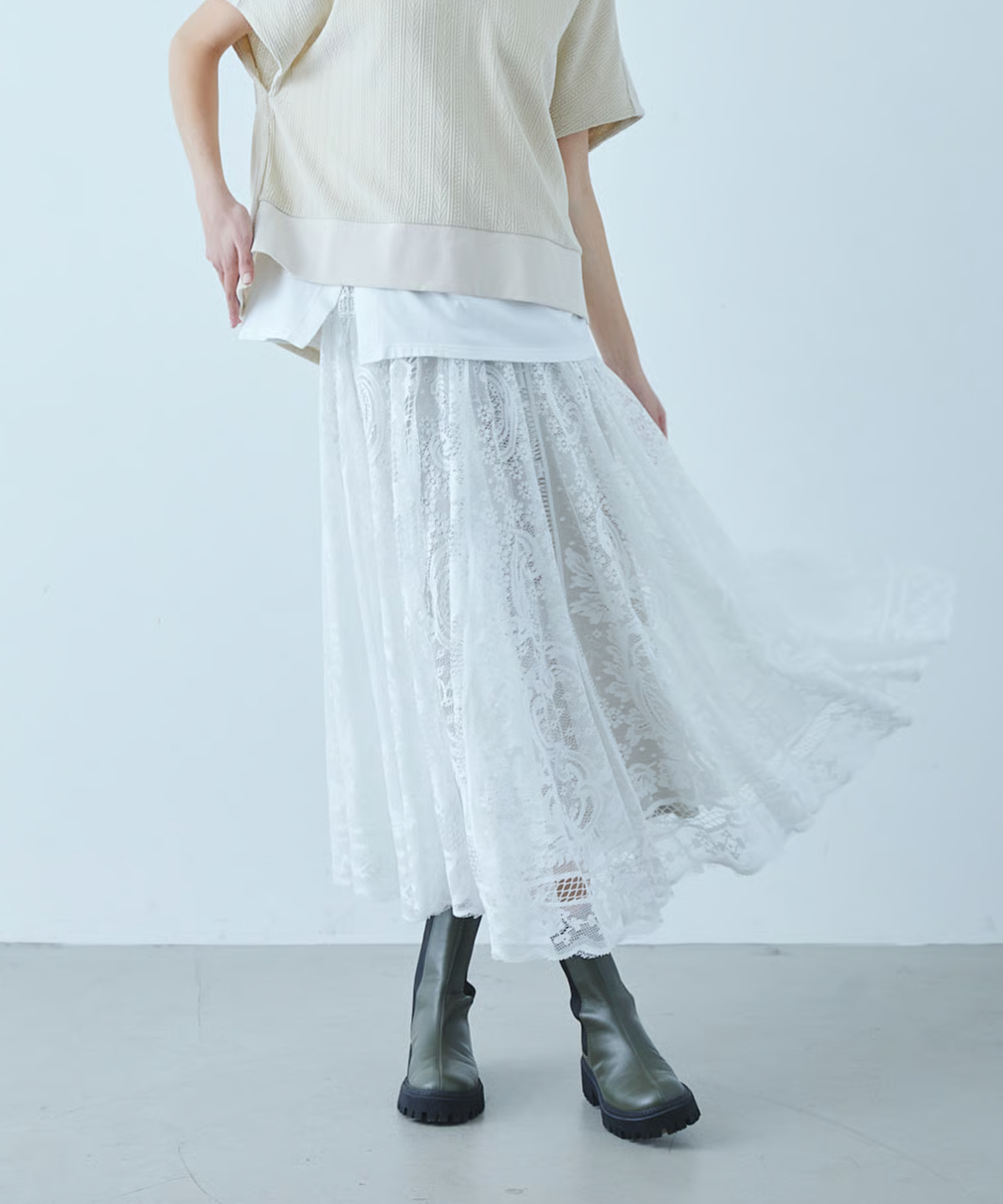 etre relie】 レースボリュームスカート 157518 | etre relie