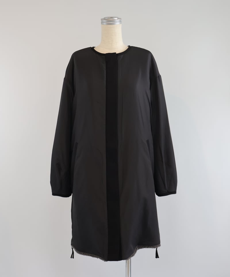 etre relie】脇ファスナーリバーシブルボアロングジャケット / 157105